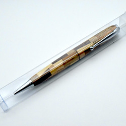 【寄木】(試作品) 手作り木製ボールペン スリムライン CROSS替芯 5枚目の画像