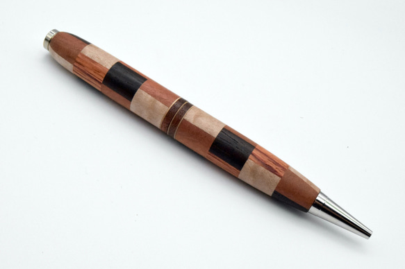 【寄木】手作り木製ボールペン スリムライン CROSS替芯 4枚目の画像