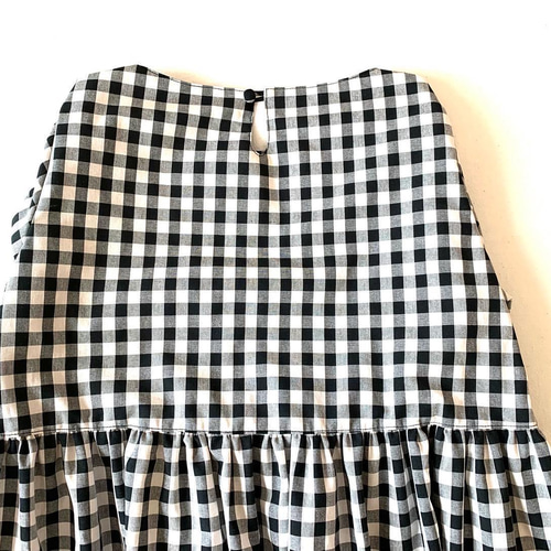 ギンガムチェック柄ギャザーワンピース 長袖 66ecbd03d1b06adbfd8f7a76275ba7