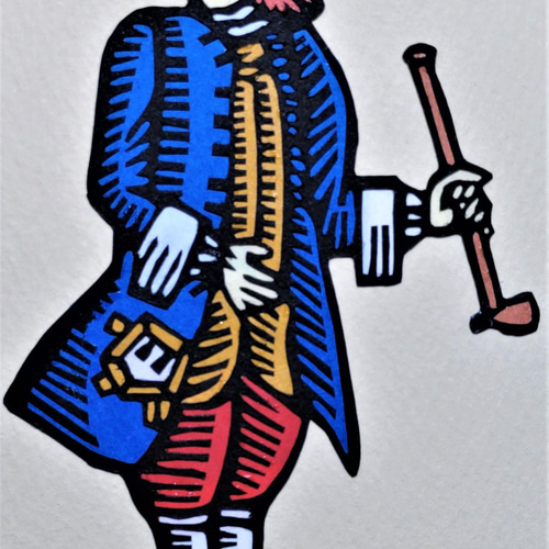 送料無料]切り絵 川上澄生の「煙管を持つ南蛮人」 切り絵 HIROSI 通販