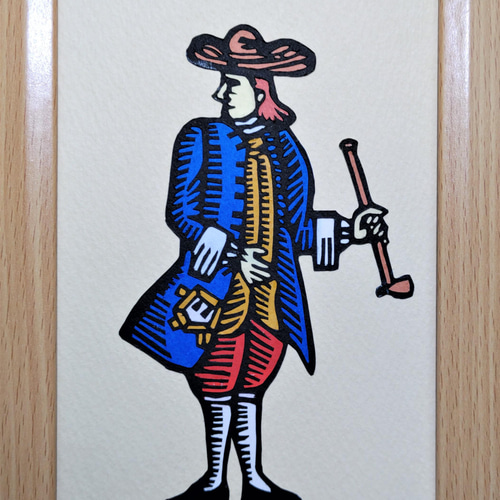 送料無料]切り絵 川上澄生の「煙管を持つ南蛮人」 切り絵 HIROSI 通販