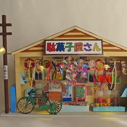 「電飾駄菓子屋」K　完成モデル　ジオラマ　ミニチュア　 2枚目の画像