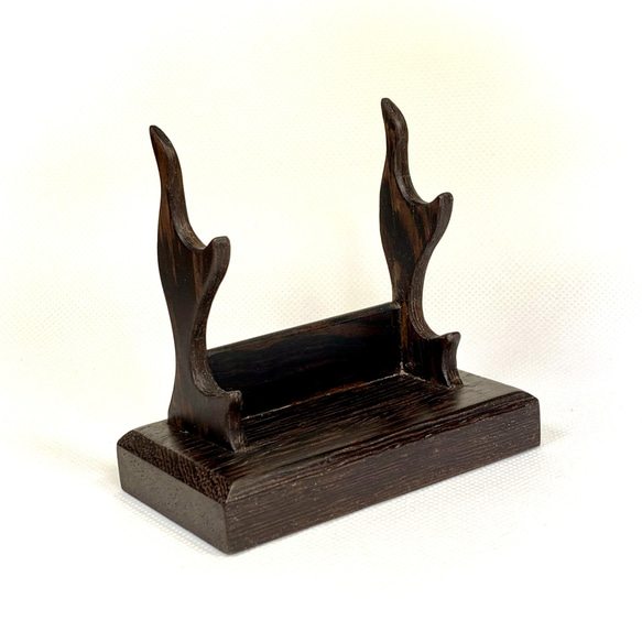 ウエンジの刀掛台形万年筆架台（二本掛け）売約済み ペンケース 彩り