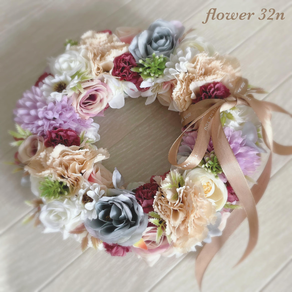 SALE】3,200→✨2,200✨ 23㌢ 春色アーティフィシャルフラワーリース  