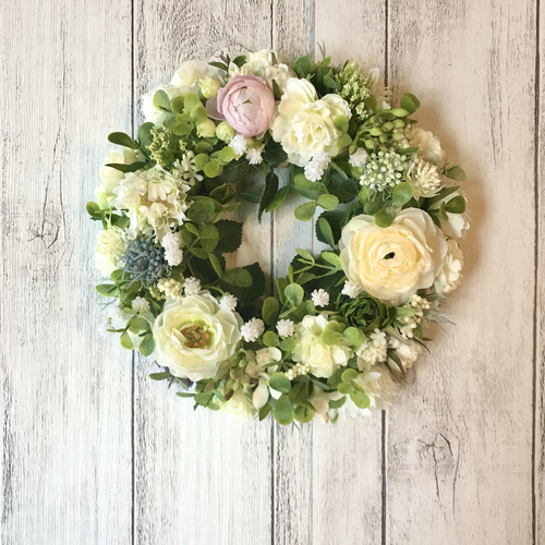 ◇ドライフラワーリース◇summer white◇◇プレゼント◇ （元気な  