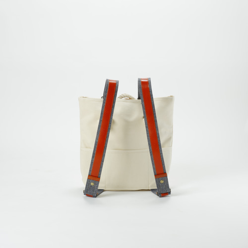 2wayリュック／生成り×アメ【リュック】【リュック&トートバッグ