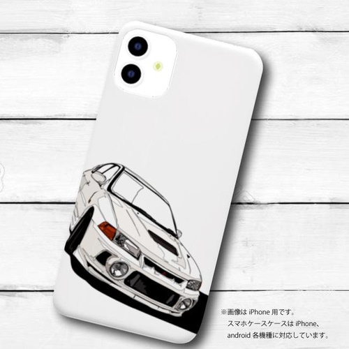 三菱ランサーエボリューション4のイラスト ハードケース型