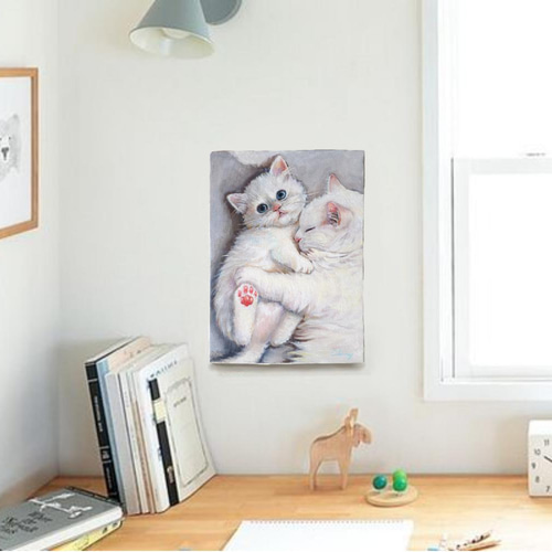 白猫親子 マンチカン 絵画 チェリー Cherry 通販 13462118｜Creema