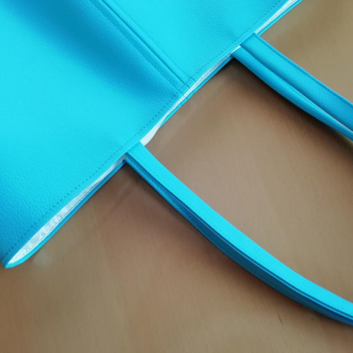 ターコイズブルー色のふわりトートバッグ（L）「Creema限定」 トート