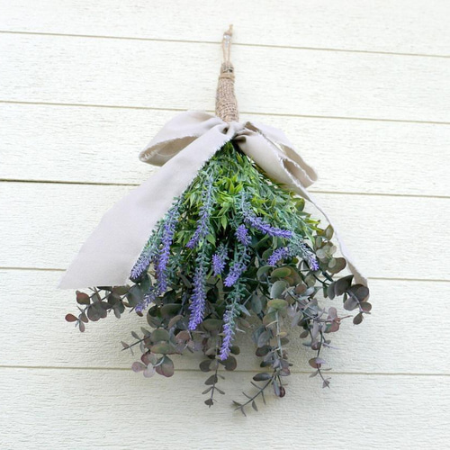 再再再販！ 渋めで深みのあるユーカリ＆ラベンダーのスワッグ フェイク