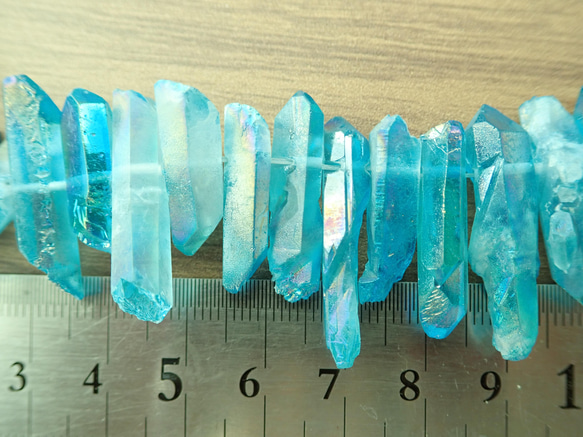 氷柱六角天然水晶・20本セット（レインボーブルー） 8枚目の画像