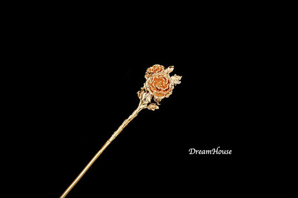 牡丹のかんざし（金色）＊簪＊着物和装 かんざし dreamhouse