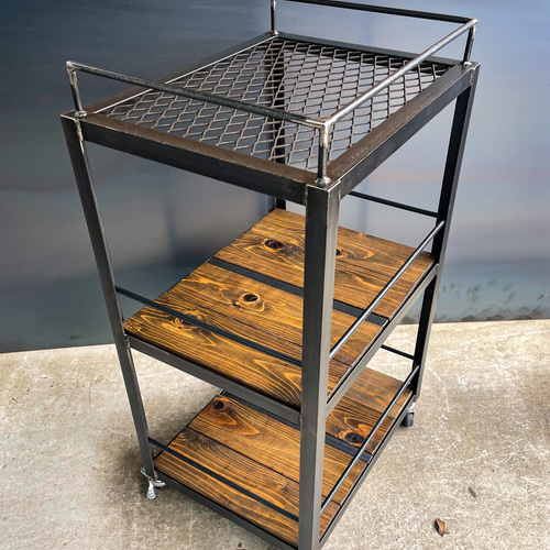 アイアンキッチンワゴン［ver.鉄網］キャスター付 インダストリアル