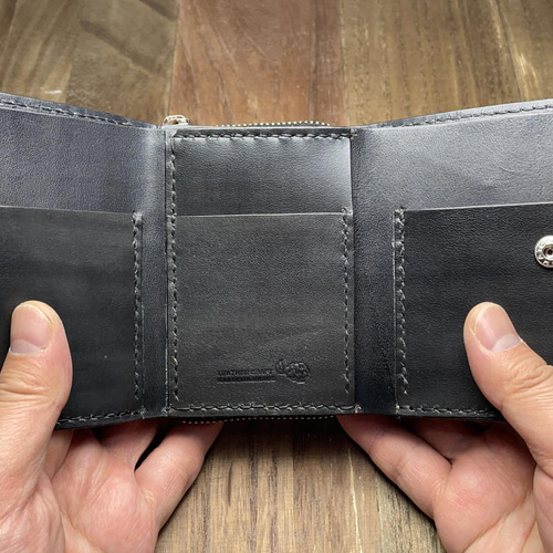 つぎはぎオーストリッチ革の三つ折りミニ財布 その他ミニ財布