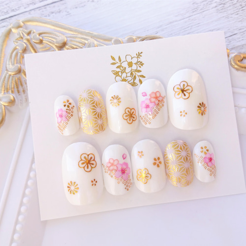 桜模様◇春色◇白無垢や和装に◇パーツ追加可◇ミラーアートに変更可能  