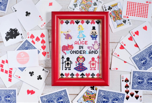 クロスステッチキット 『不思議の国のアリス』Alice in Wonderland　刺繍キット　トランプ 8枚目の画像