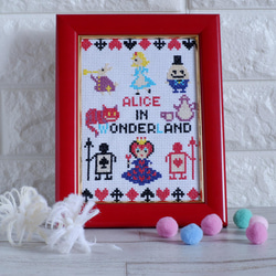 クロスステッチキット 『不思議の国のアリス』Alice in Wonderland　刺繍キット　トランプ 2枚目の画像