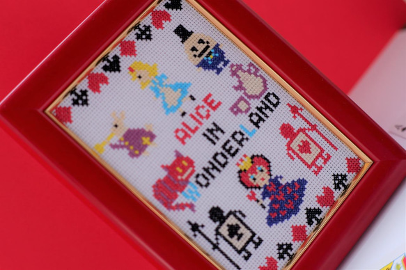 クロスステッチキット 『不思議の国のアリス』Alice in Wonderland　刺繍キット　トランプ 14枚目の画像