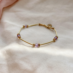 紫宴- 紫水晶 黃銅手環 第10張的照片