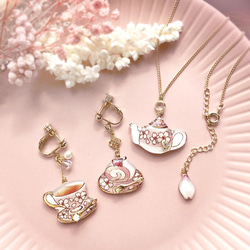 Sakura Teatime Coffret -pink-｜桜コフレ【イヤリング/ピアス&ネックレス】 4枚目の画像