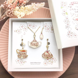 Sakura Teatime Coffret -pink-｜Sakura Coffret [耳環/耳環&amp;項鍊] 第5張的照片