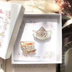 Sakura Teatime Coffret -mint- | Sakura tea coffret mint [胸針套裝] 第1張的照片
