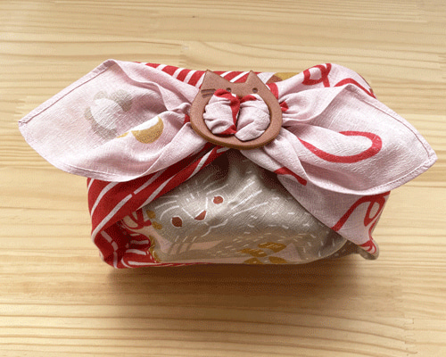 セット】tomekoにゃんこ＋小風呂敷katakataネコと毛糸 ☆革の留め具