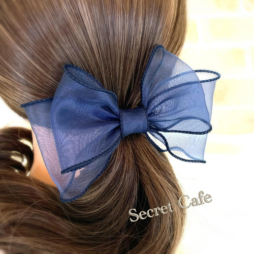 2type ワイヤー入りオーガンジーリボンのポニーフック 8カラー ポニー