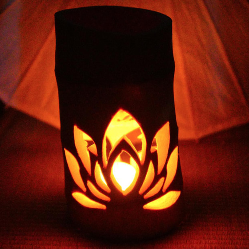 竹ランプ 〜〜揺らぎの炎 黒華〜〜