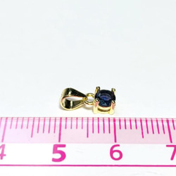 【天然石ペンダントトップ】アイオライト  4mm　18KGP製　ネックレス　ハンドメイド素材 5枚目の画像