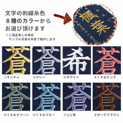 刺繍命名タペストリー 《寒色系風車 / ネイビー / 大サイズ》 名前旗  出産祝い 命名書 端午の節句 こどもの日 4枚目の画像