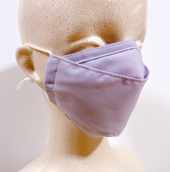 ワンポイント有り⭐︎口につきにくい⭐︎抗ウイルス生地使用の立体マスク 2枚目の画像