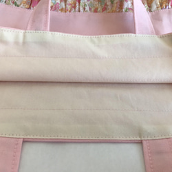 入園入学　花柄　フリル巾着　3点セット　体操着袋　給食袋　コップ袋（お道具袋）　（ナチュラル） 4枚目の画像