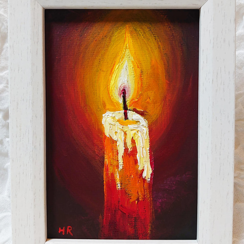 油絵 ミニ絵画【蝋燭】 絵画 HR 通販 13465046｜Creema(クリーマ)