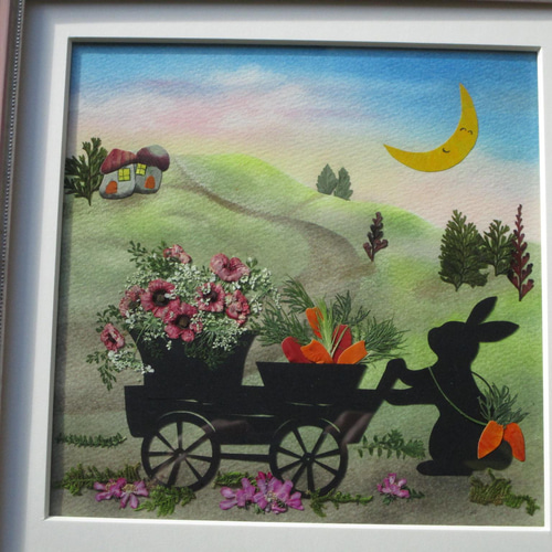 押し花アート「メルヘンの中の鹿」 0_98cec429dc99e94d3ef43ab343e4