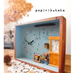 リニューアル✨静かな時が流れる置き時計️　インテリア雑貨・カフェ・スワッグ・大切な時間・木箱・木製・プレゼント・シャビー 4枚目の画像