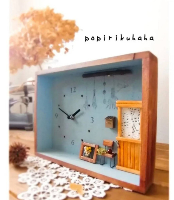 リニューアル✨静かな時が流れる置き時計️　インテリア雑貨・カフェ・スワッグ・大切な時間・木箱・木製・プレゼント・シャビー 4枚目の画像
