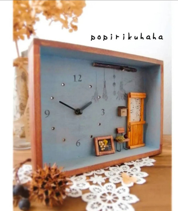 リニューアル✨静かな時が流れる置き時計️　インテリア雑貨・カフェ・スワッグ・大切な時間・木箱・木製・プレゼント・シャビー 3枚目の画像