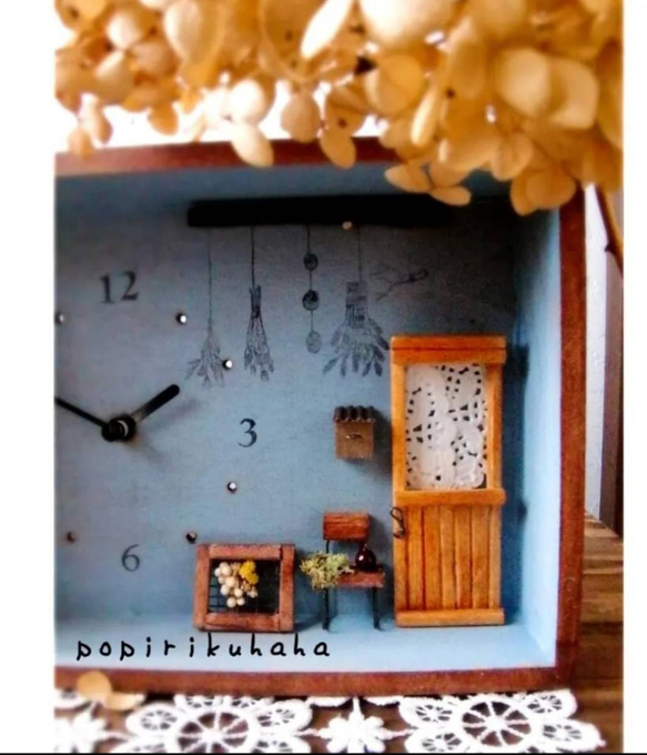 リニューアル✨静かな時が流れる置き時計️　インテリア雑貨・カフェ・スワッグ・大切な時間・木箱・木製・プレゼント・シャビー 1枚目の画像