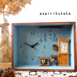 リニューアル✨静かな時が流れる置き時計️　インテリア雑貨・カフェ・スワッグ・大切な時間・木箱・木製・プレゼント・シャビー 2枚目の画像