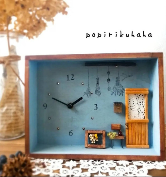リニューアル✨静かな時が流れる置き時計️　インテリア雑貨・カフェ・スワッグ・大切な時間・木箱・木製・プレゼント・シャビー 2枚目の画像