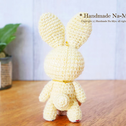 ★即日発送★fabric&wool★ ウサギちゃん（クリーム）立ち姿・約11cm／Mサイズ 3枚目の画像