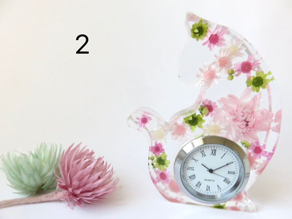 再入荷　ギフトにも【インアリウム時計　】ネコ　桜カラー　イチゴカラー　置き時計　お祝い　贈り物　　母の日 8枚目の画像