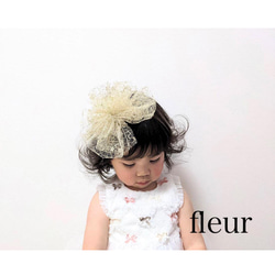 キッズヘアアクセサリー　子供用髪飾り　チュール　キッズ髪飾り　キッズヘッドドレス 1枚目の画像