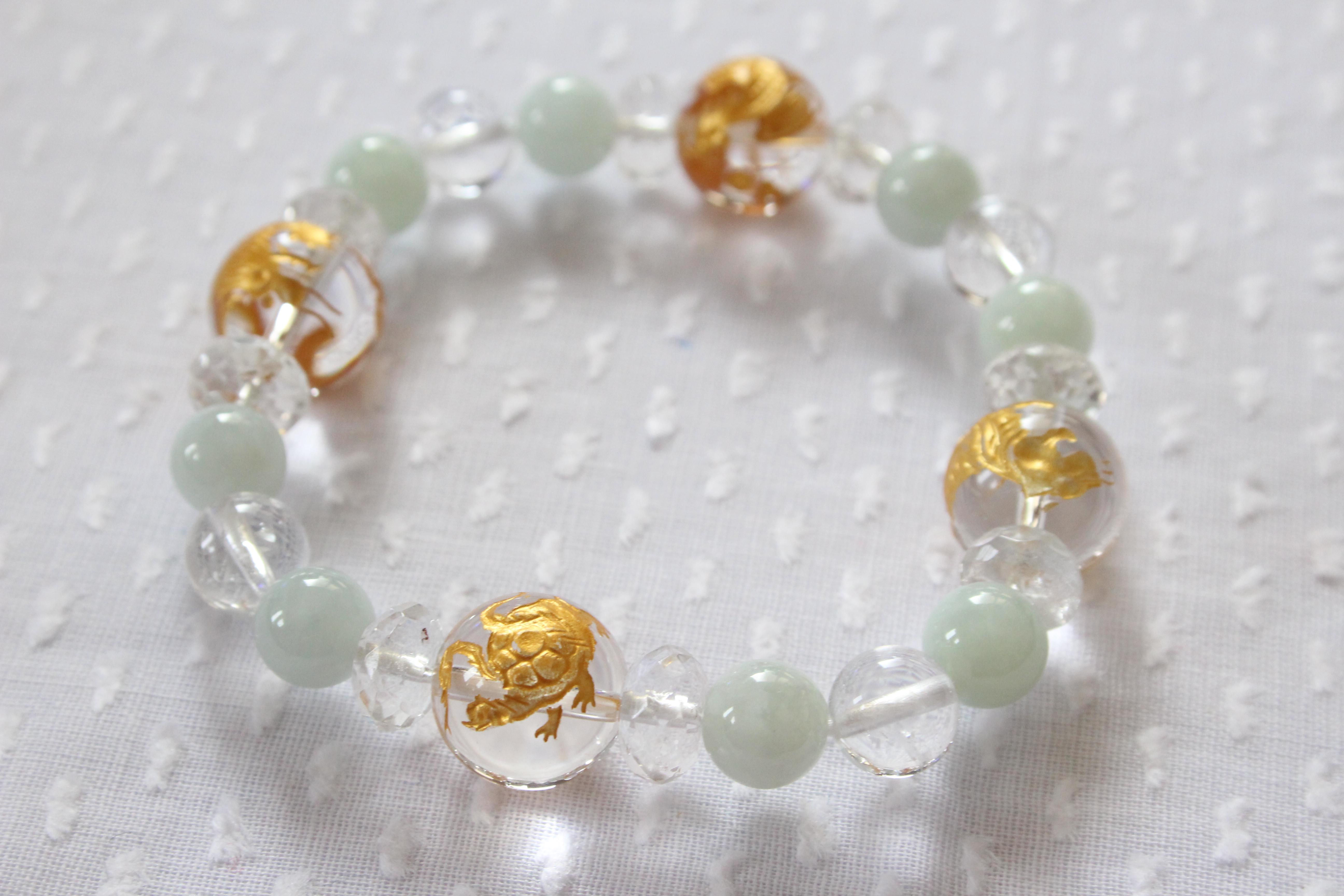 四神獣水晶＆翡翠のブレスレット