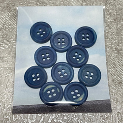 藍染ウッドボタン【15mm *10個】マーブル02 4枚目の画像