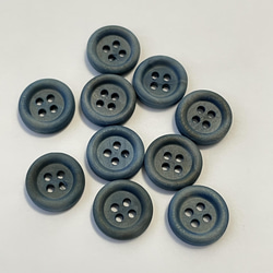 藍染ウッドボタン【15mm *10個】ダークインディゴ 8枚目の画像