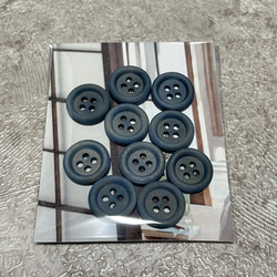 藍染ウッドボタン【15mm *10個】ダークインディゴ 11枚目の画像