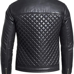 羊革 キルティングライダージャケット男性 Men Sheep Leather Quilted Jacket 2枚目の画像