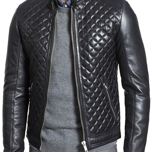 羊革 キルティングライダージャケット男性 Men Sheep Leather Quilted